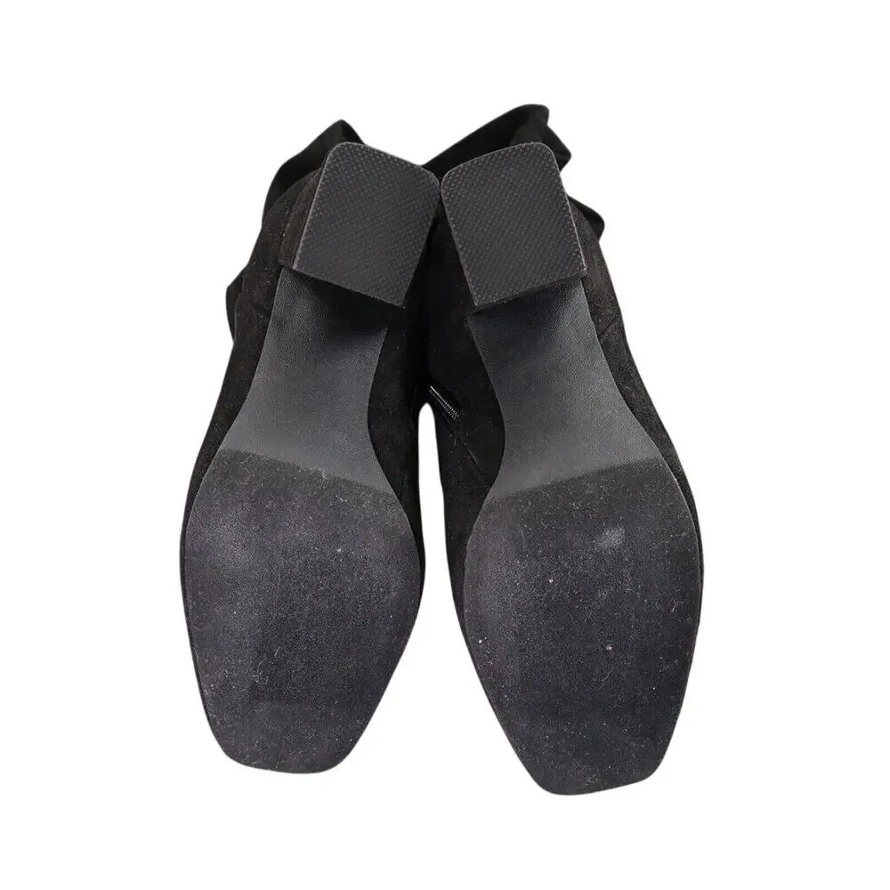 BP Shoes Womens 5.5 Boots Fashion Over The Knee Block Heel Zip Black Square Toe